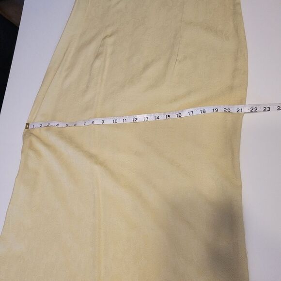 Sag Harbor Pencil Dress Yellow Rayon blend 12P Jacquard Zip sleeveless Retro EUC - Picture 14 of 15